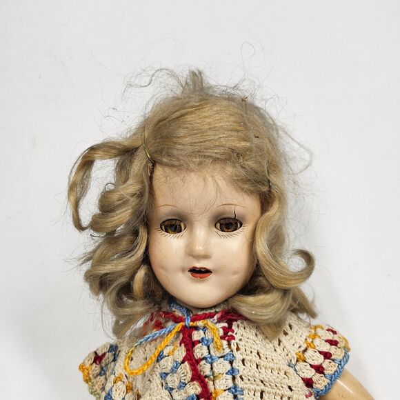 Sonja Henie Ice Skater Vintage Composition Doll 16" 1940s - Picture 2 of 13